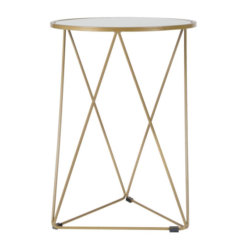 HomePop Geometric Gold Finish End Table - Image 9