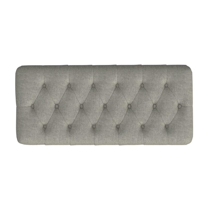 HomePop Gray Tufted Storage Bench with Wood Legs - Image 5