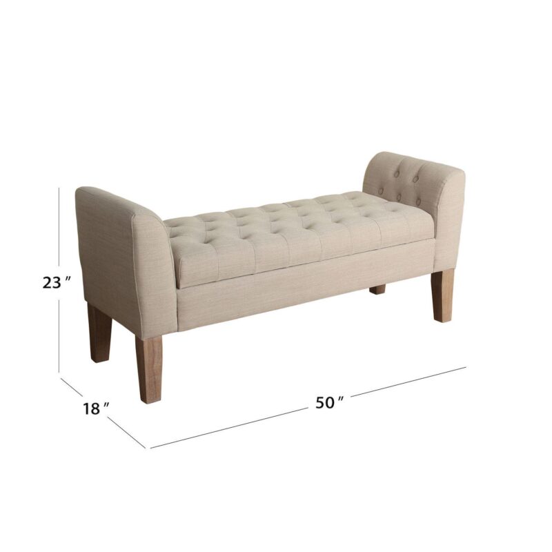 HomePop Kate Tufted Settee Storage Bench - Image 7