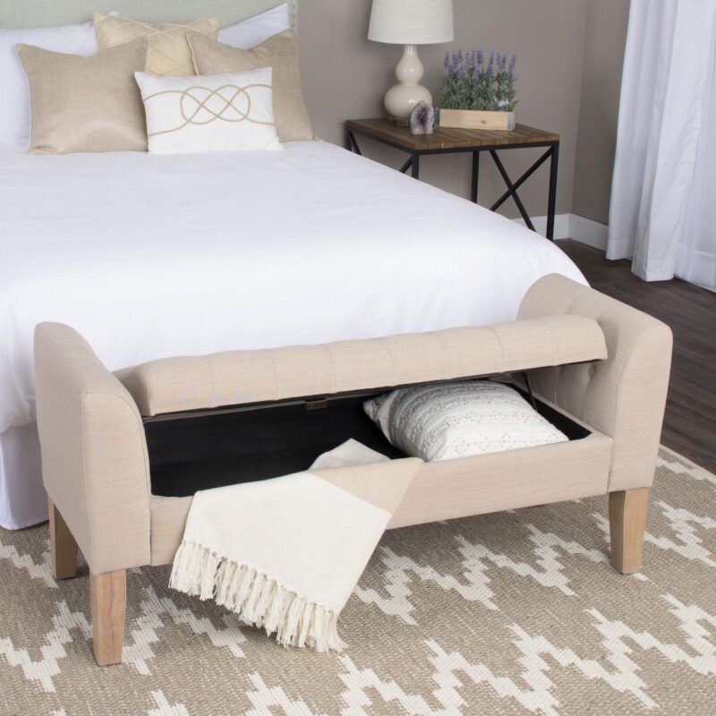 HomePop Kate Tufted Settee Storage Bench - Image 3