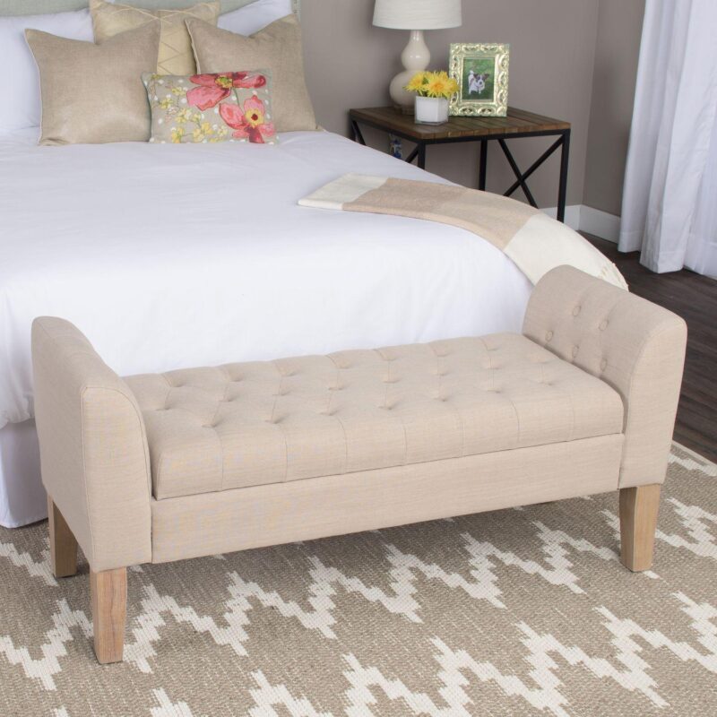 HomePop Kate Tufted Settee Storage Bench - Image 4