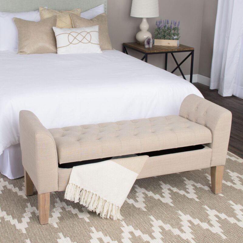 HomePop Kate Tufted Settee Storage Bench - Image 2