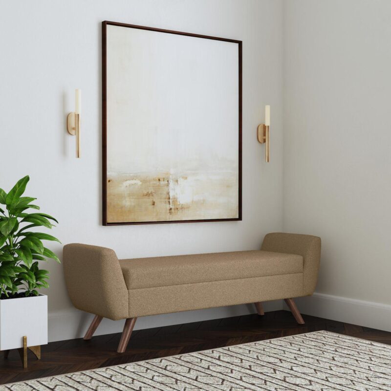 HomePop Modern Brown Storage Bench - Image 2