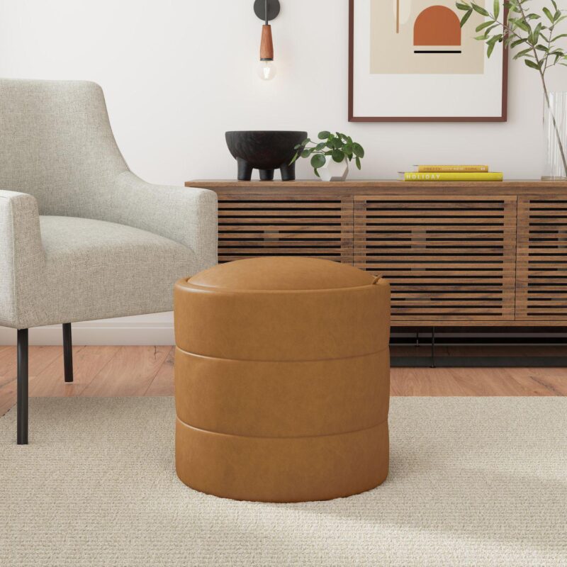 HomePop Round Storage Ottoman - Image 3