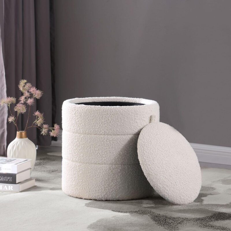 HomePop Round Storage Ottoman - Image 2