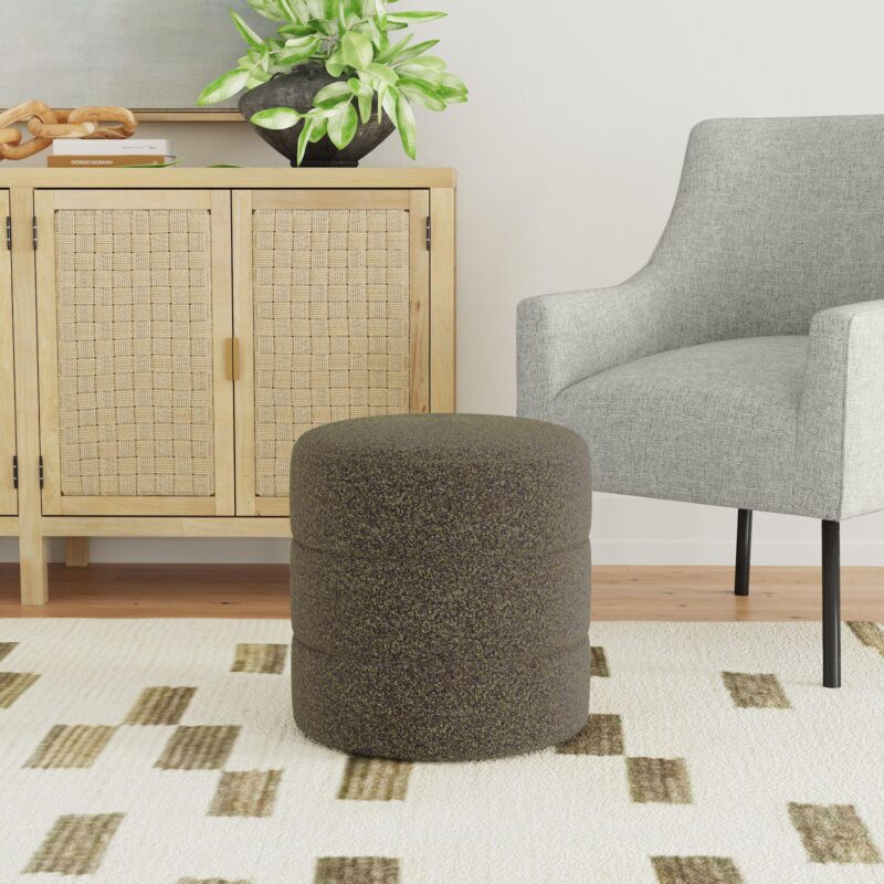 HomePop Upholstered Round Ottoman - Image 3