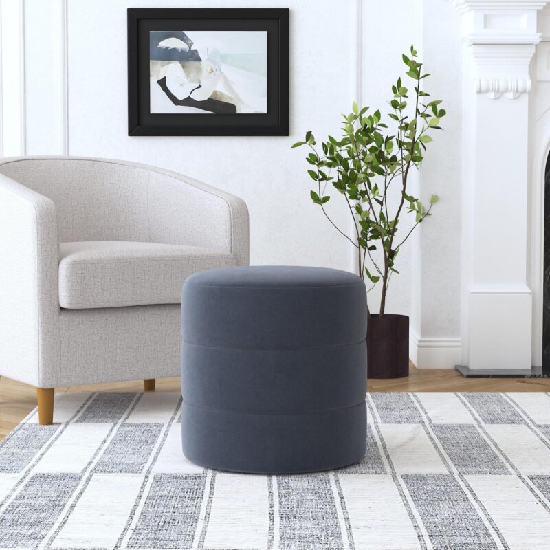 HomePop Upholstered Round Ottoman - Image 2