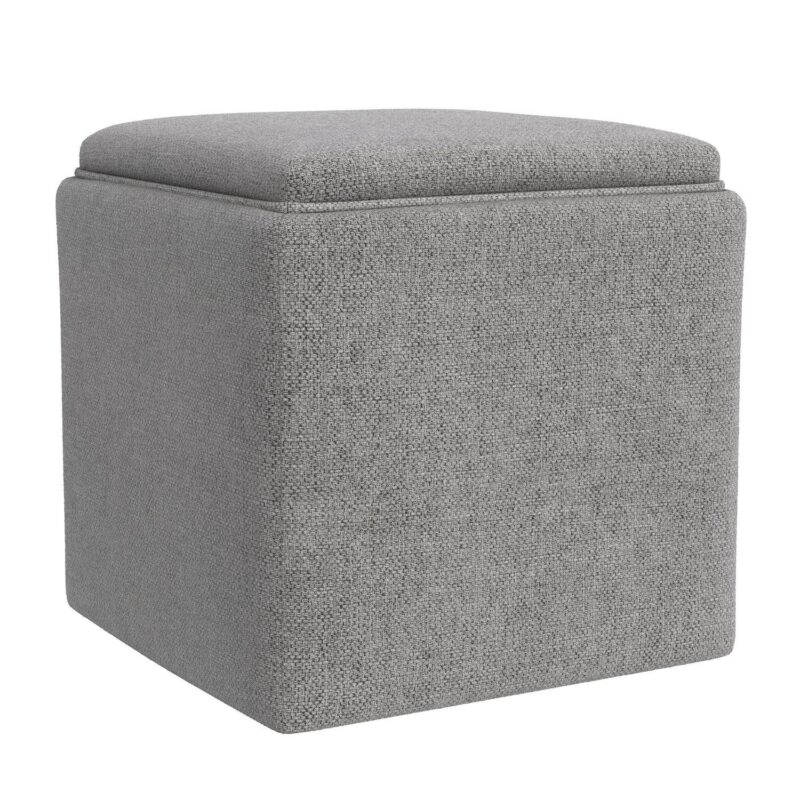 HomePop Woven Tray Top Storage Ottoman - Image 9