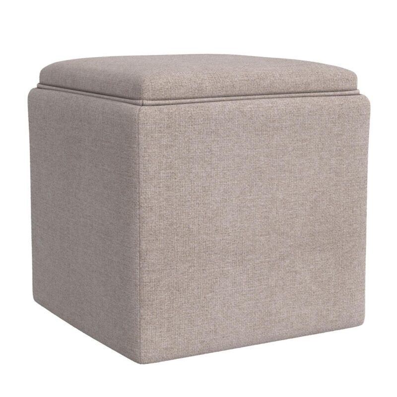 HomePop Woven Tray Top Storage Ottoman - Image 8