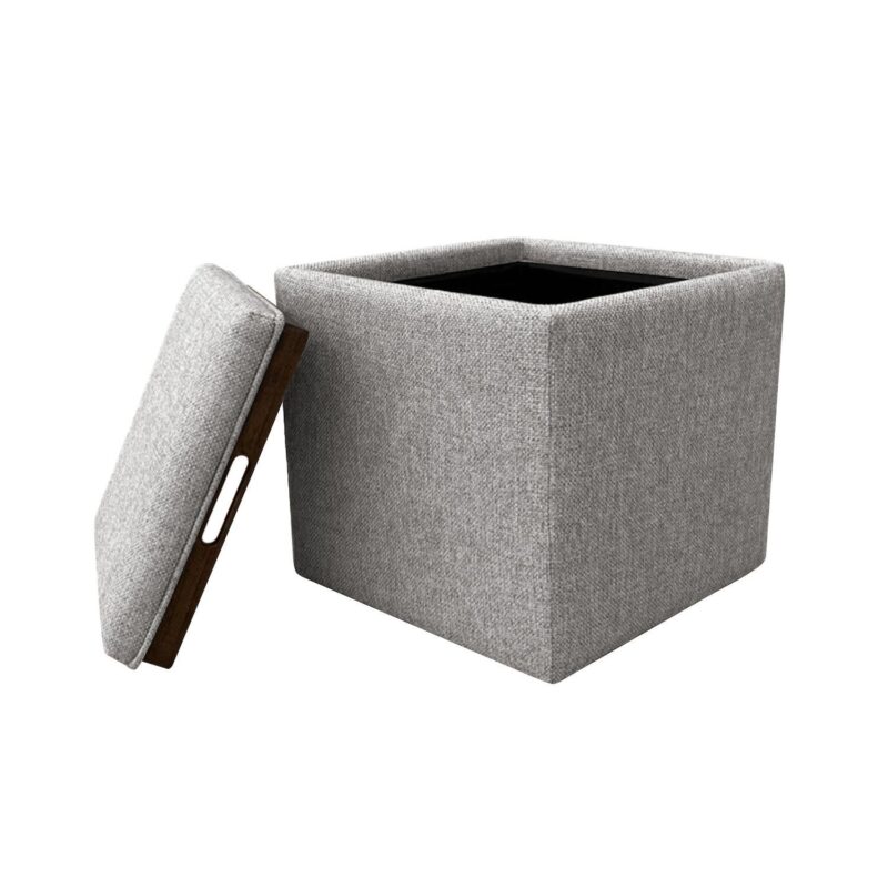 HomePop Woven Tray Top Storage Ottoman - Image 7