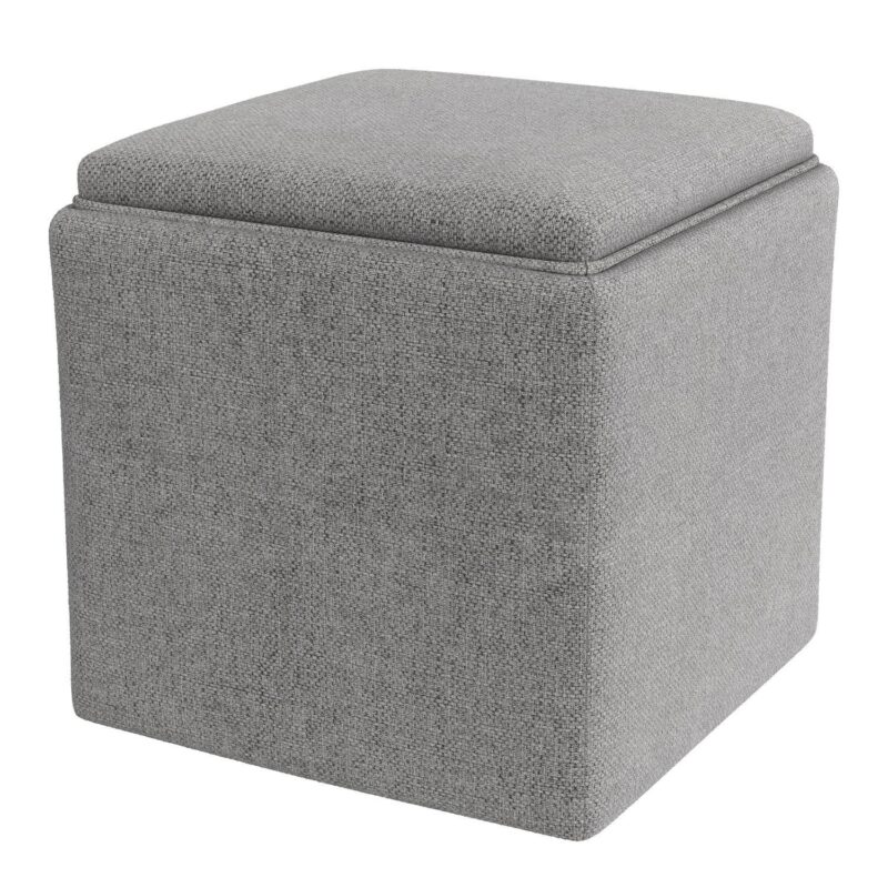 HomePop Woven Tray Top Storage Ottoman - Image 5