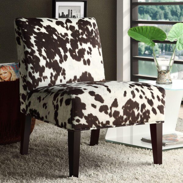 HomeVance Cowhide Print Accent Chair