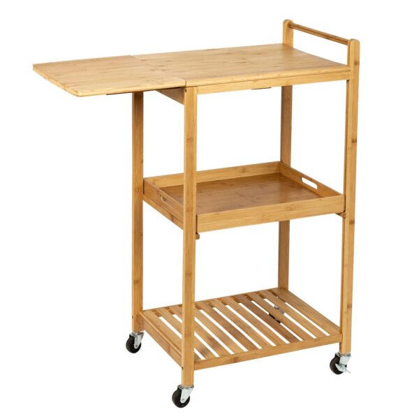 Honey-Can-Do 38-Inch Bamboo Kitchen Cart with Wheels