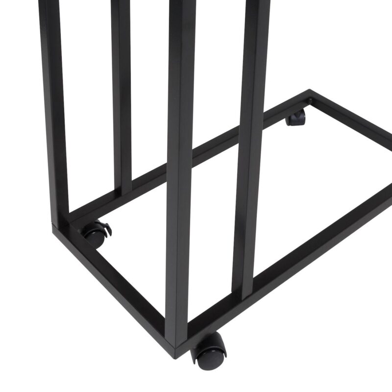 Honey-Can-Do C-Shaped Side Table with Outlets and Wheels - Image 8