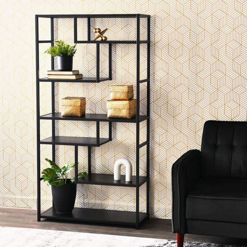Household Essentials 6-Tier Asymmetrical Bookshelf - Image 2
