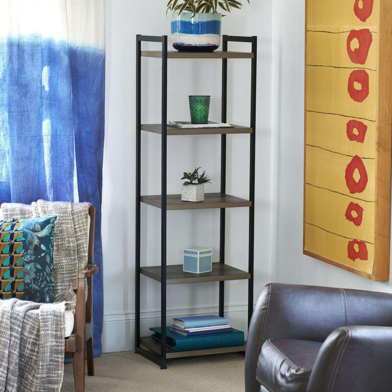 Household Essentials Ashwood 5-Tier Storage Shelf Tower - Image 2