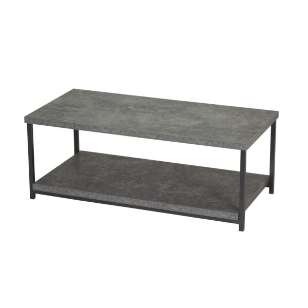 Household Essentials Faux-Concrete Rectangular 2-Tier Coffee Table