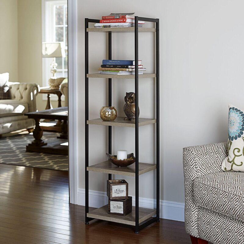 Household Essentials Ashwood 5-Tier Storage Shelf Tower - Image 6