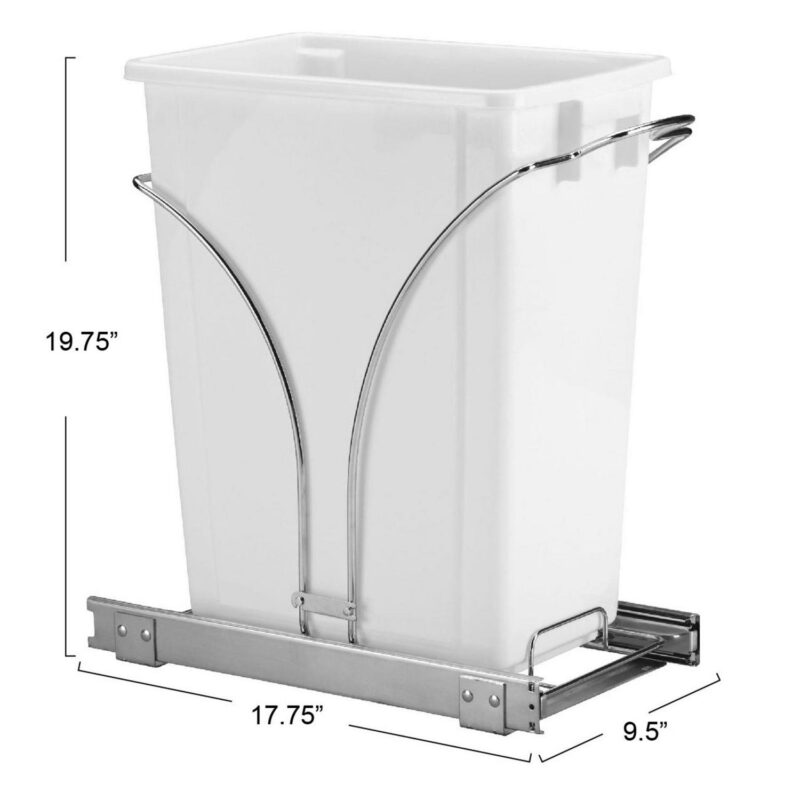 Household Essentials Glidez Chrome Plated Steel Pull Out 9 Gallon Plastic Trash Can - Image 2