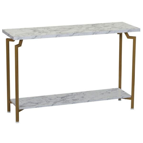 Household Essentials Mid-Century Modern 2-Tier Console Table