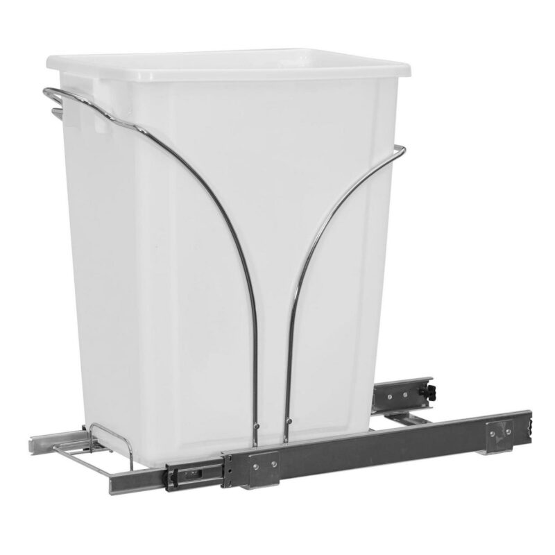 Household Essentials Glidez Chrome Plated Steel Pull Out 9 Gallon Plastic Trash Can - Image 7