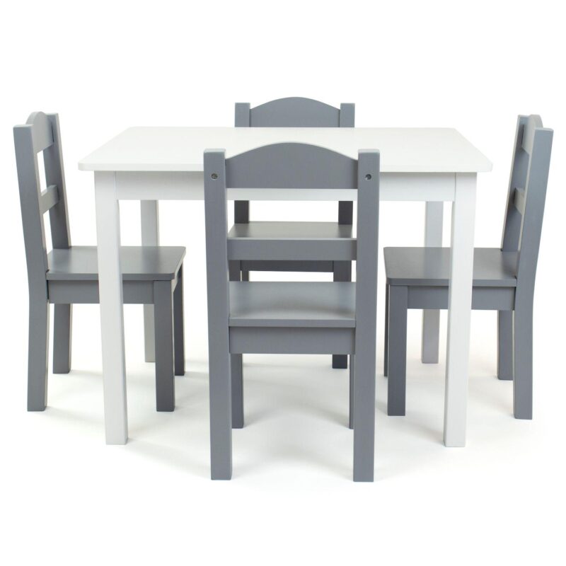 Humble Crew Kids Wood Table and 4 Chairs Set - Image 10