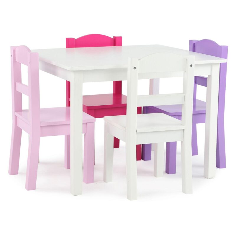 Humble Crew Kids Wood Table and 4 Chairs Set - Image 12