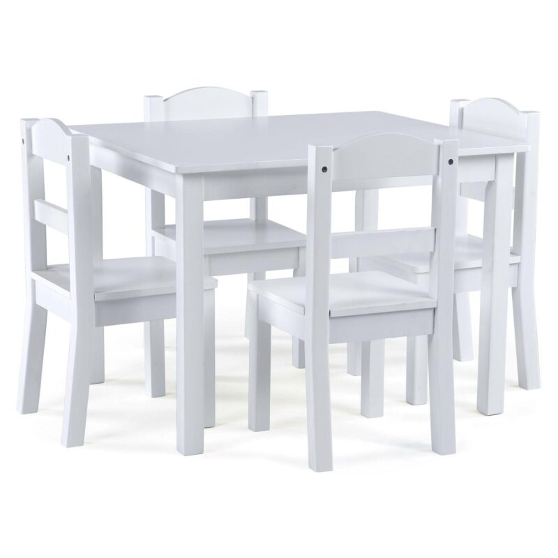 Humble Crew Kids Wood Table and 4 Chairs Set - Image 11