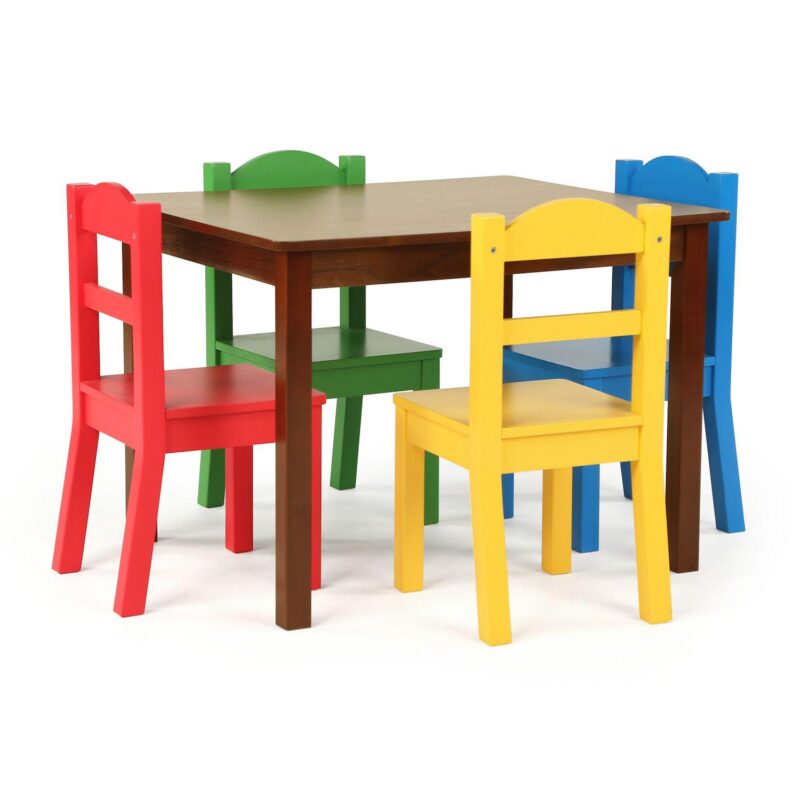Humble Crew Kids Wood Table and 4 Chairs Set - Image 13