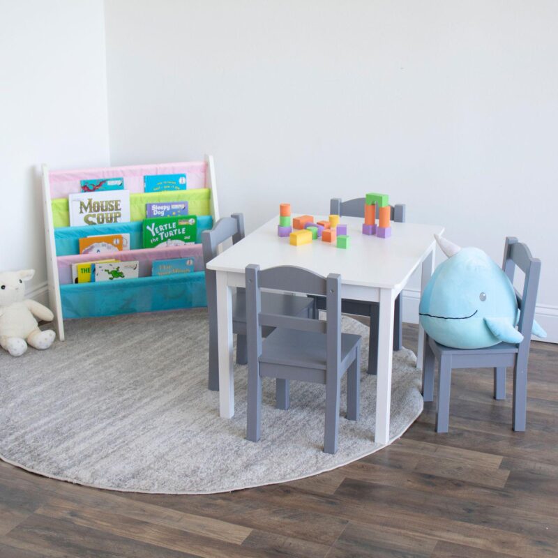 Humble Crew Kids Wood Table and 4 Chairs Set - Image 7