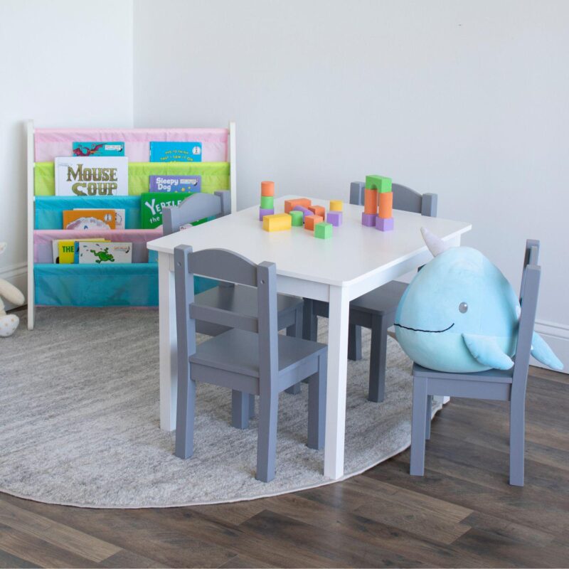 Humble Crew Kids Wood Table and 4 Chairs Set - Image 8