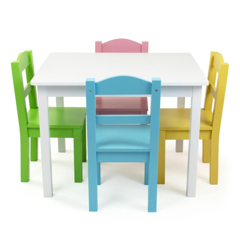 Humble Crew Kids Wood Table and 4 Chairs Set - Image 9