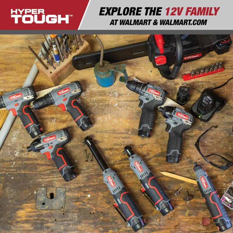 Hyper Tough 12V Max Cordless Brushless Impact Wrench with 4.0Ah Lithium-Ion Battery and Charger, 225 ft-lbs Torque - Image 13