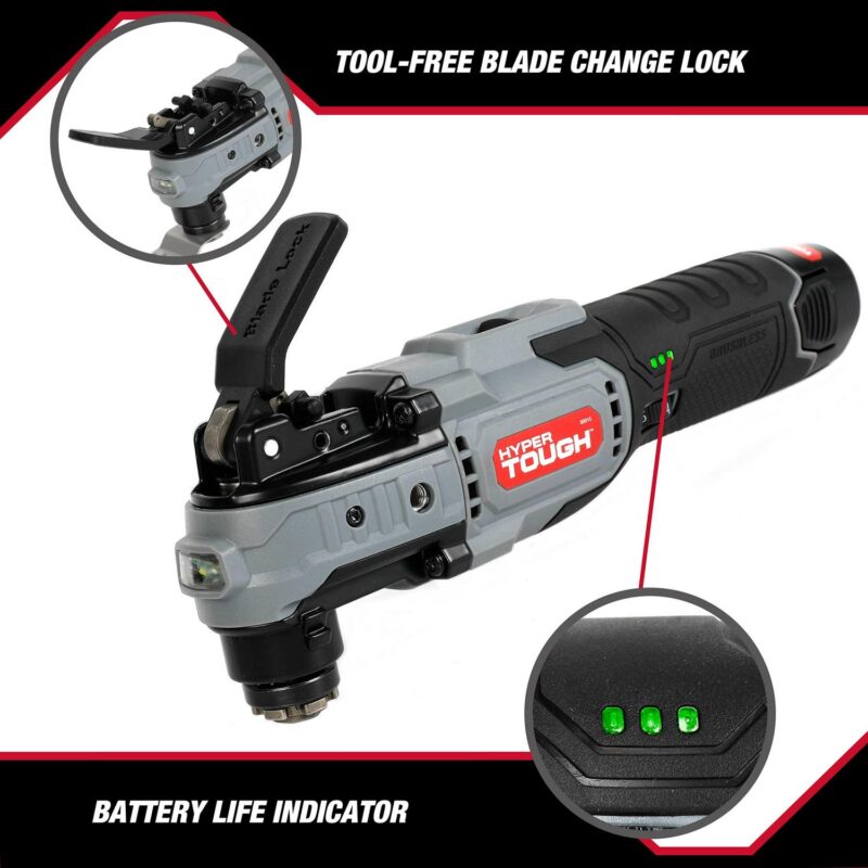 Hyper Tough 12V Max Lithium-Ion Brushless Oscillating Multi-Tool with 1.5Ah Battery and Charger, 80015 - Image 6