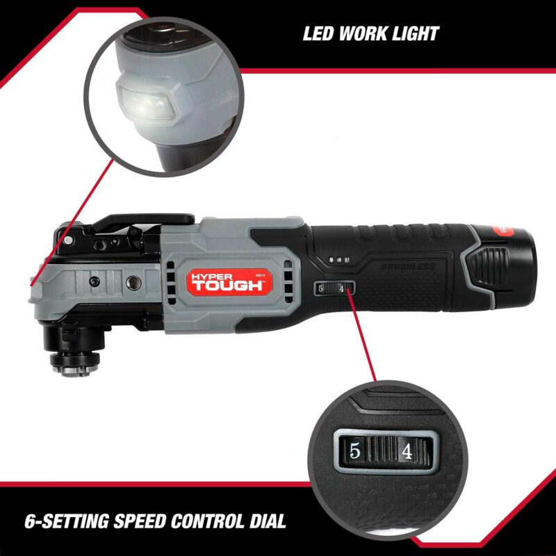 Hyper Tough 12V Max Lithium-Ion Brushless Oscillating Multi-Tool with 1.5Ah Battery and Charger, 80015 - Image 5