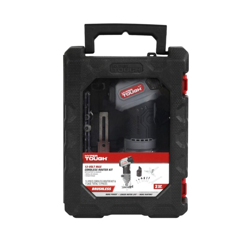 Hyper Tough 12V Max Lithium-Ion Brushless Palm Edge Router with 1.5Ah Battery and Charger, 80016 - Image 21