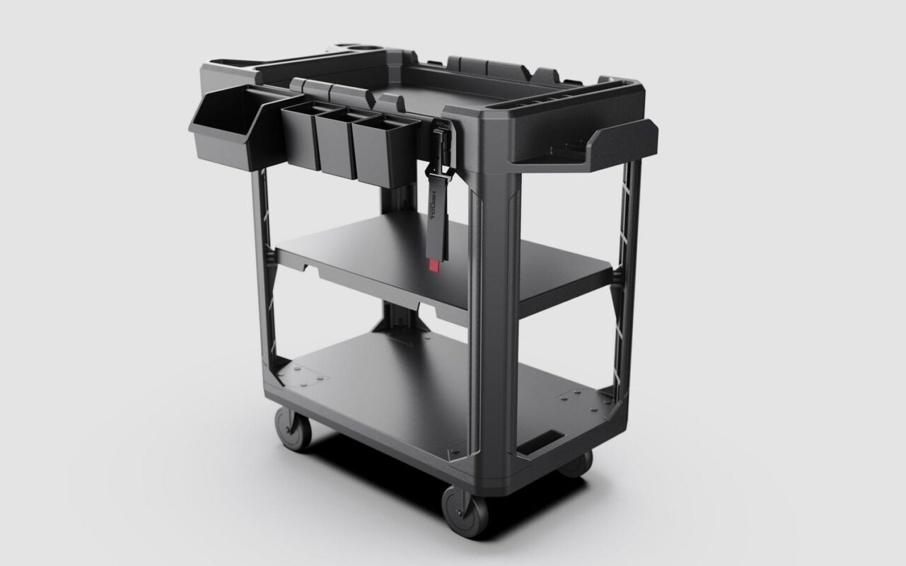 Hyper Tough Hyper Stack 3-Shelf Multi-Use 36  Commercial Utility Cart, 500 lb Capacity, Black - Image 6