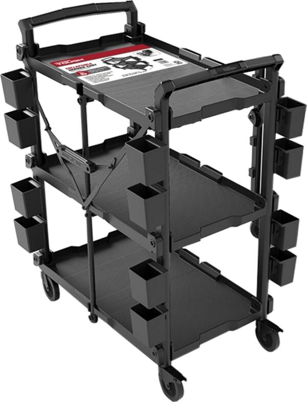 Hyper Tough Hyper Stack New Foldable Collapsible Utility Cart, Black