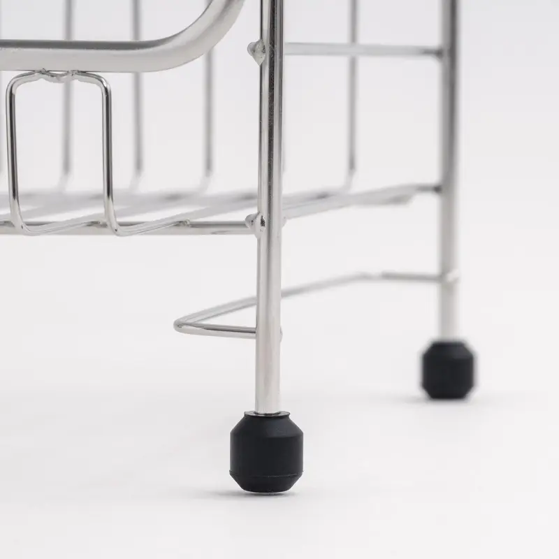 IRIS USA 2-tier Slim-sized Dish Rack with Drain Spout, Black - Image 7