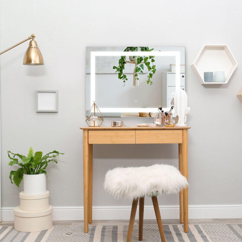 Illuminated Led Bathroom Vanity Display With Lights, Modern Makeup Wall Mirror - Image 4
