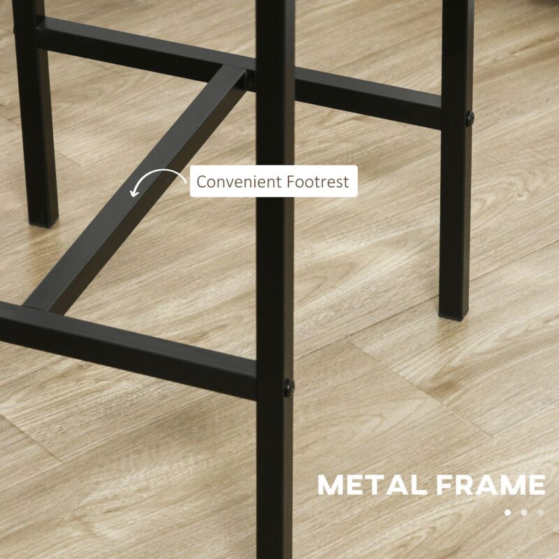 Industrial Counter-height 3pc Bar Table High Back Stool For Dining Room - Image 5