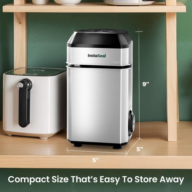 InstaSeal Airtight Double Seal Compact Upright Bag Food Vacuum Sealer with 12 Bags - Image 2