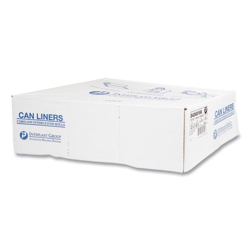 Inteplast Group High-Density Can Liner 43 x 48 60gal 16mic Black 25/Roll 8 Rolls/Carton S434816K - Image 5