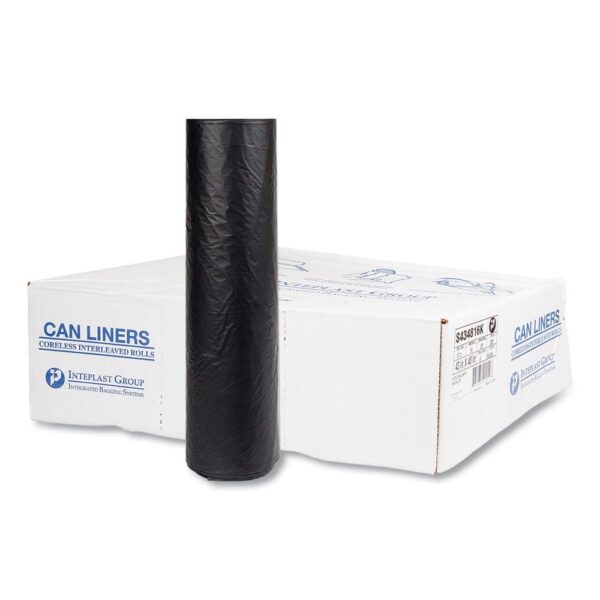 Inteplast Group High-Density Can Liner 43 x 48 60gal 16mic Black 25/Roll 8 Rolls/Carton S434816K