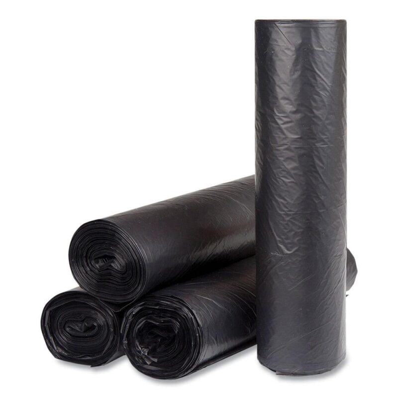 Inteplast Group High-Density Can Liner 43 x 48 60gal 16mic Black 25/Roll 8 Rolls/Carton S434816K - Image 2