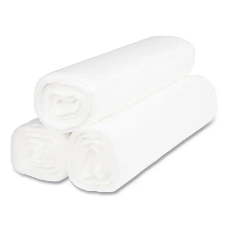 Inteplast Group S404814N 45 gal. 14 microns 40 in. x 48 in. High-Density Interleaved Commercial Can Liners - Clear (25 Bags/Roll, 10 Rolls/Carton) - Image 2