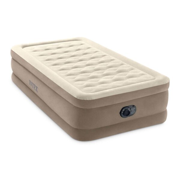 Intex 64427ED Dura-Beam Deluxe Ultra Plush Air Mattress w/Built-in Pump, Twin