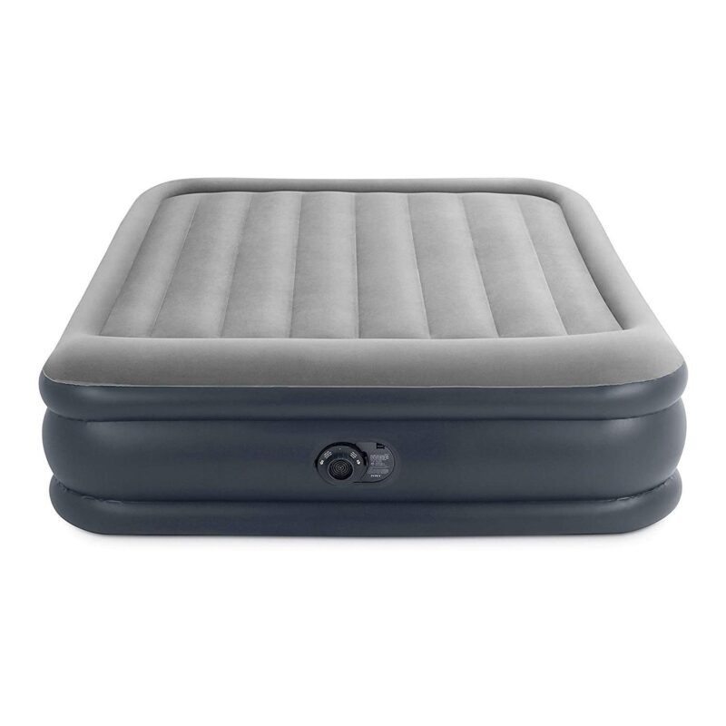 Intex Dura Beam Deluxe Pillow Raised Air Mattress Bed With Built In Pump, Queen - Image 4