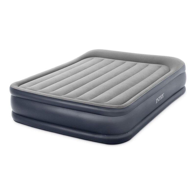 Intex Dura Beam Deluxe Pillow Raised Air Mattress Bed With Built In Pump, Queen - Image 3
