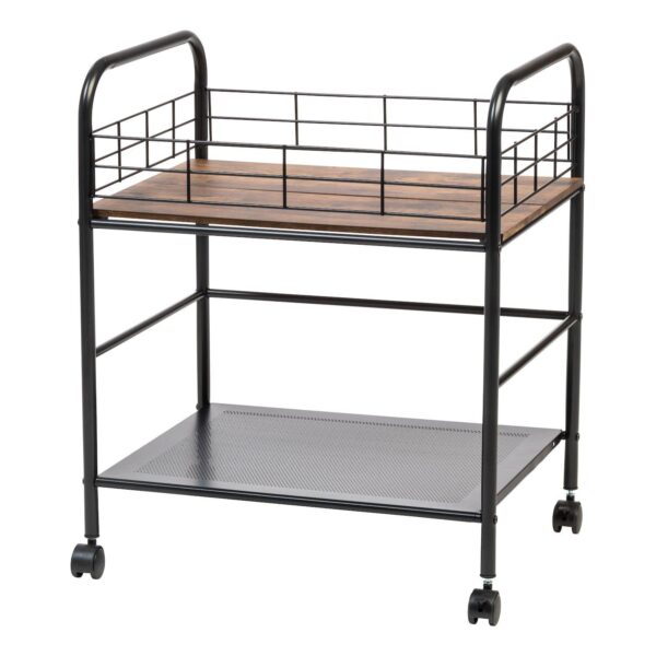 Iris 2 Tier Wide Metal Cart with Casters